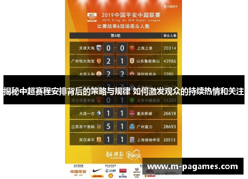 揭秘中超赛程安排背后的策略与规律 如何激发观众的持续热情和关注
